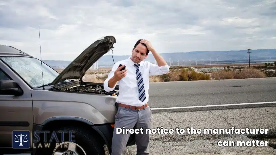 Direct notice to the manufacturer can matter