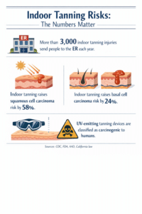 Quemaduras en camas solares: Qué necesita saber y cómo solicitar una compensación 1 Infografía sobre camas de bronceado