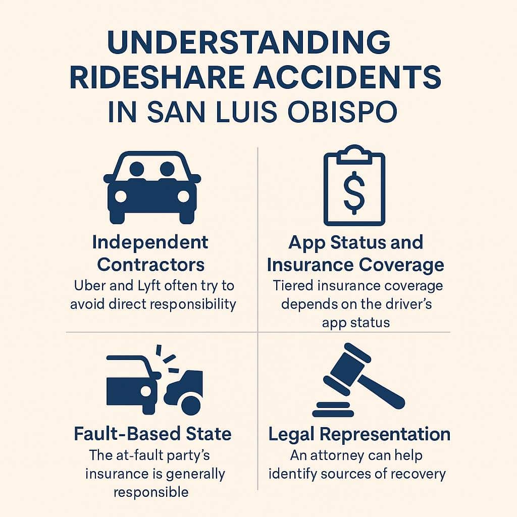 Uber & Lyft Accident Lawyers in San Luis Obispo, CA 2 Understanding Rideshare Accidents in San Luis Obispo