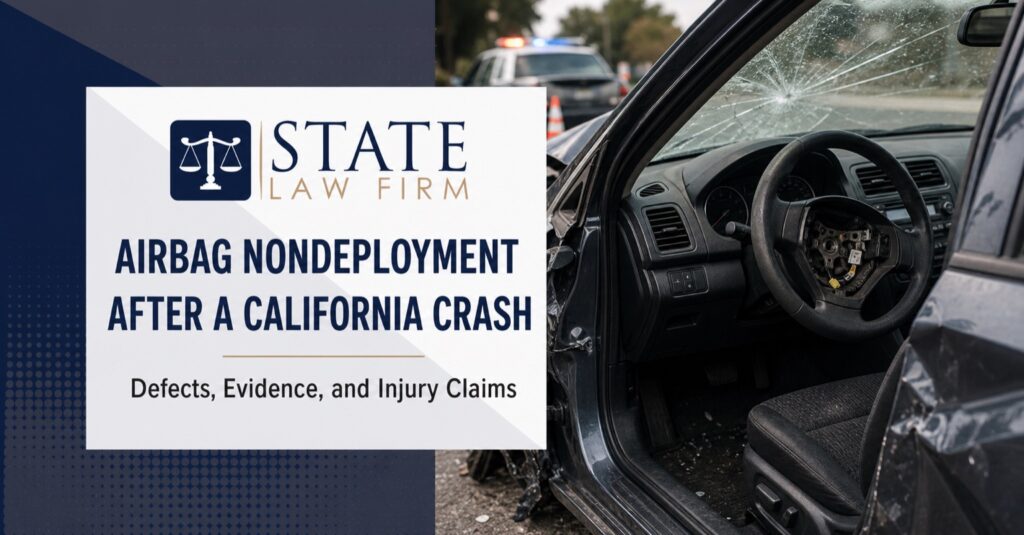 Airbag failed to deploy after a California crash, evidence and injury claims