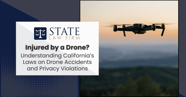 Black and white drone accident scene in California