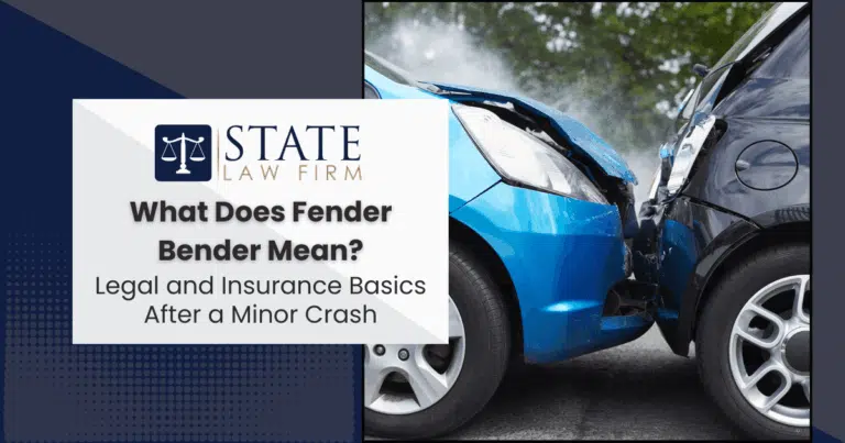 Blue car with fender bender text