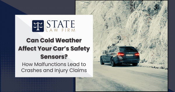 Car driving on snowy road