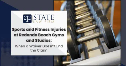 Gym equipment with 'State Law Firm Sports and
