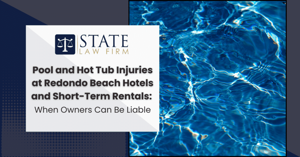 Illustration of pool and hot tub injury risks at Redondo Beach hotels and rentals