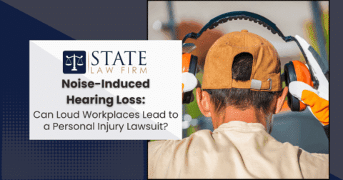 Man with headphones and hat advertising state law firm