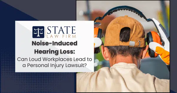 Man with headphones and hat advertising state law firm