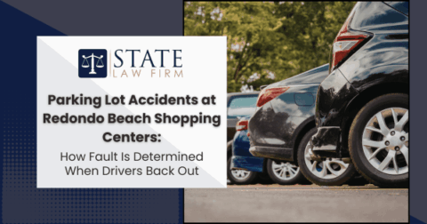 Parking lot accident with parked cars at