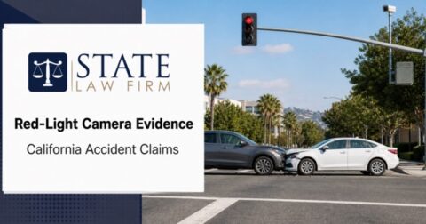 State Law Firm blog banner for red-light camera evidence in California accident claims