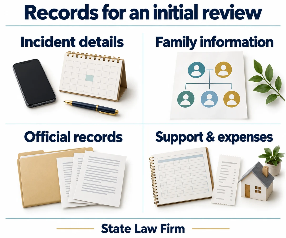 San Bernardino Wrongful Death Lawyer 2 Initial review records: incident details, family information, official records, and support and expenses.