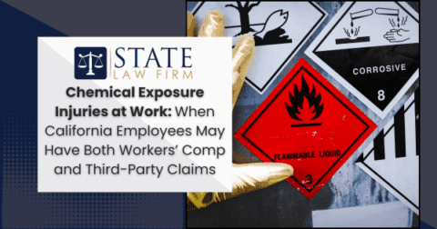 Sign detailing chemical exposure injuries at work for California employees
