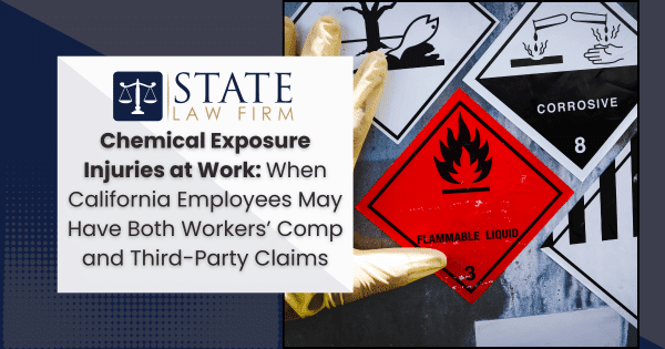 Sign detailing chemical exposure injuries at work for California employees
