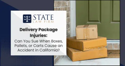 Stack of boxes in front of a green door
