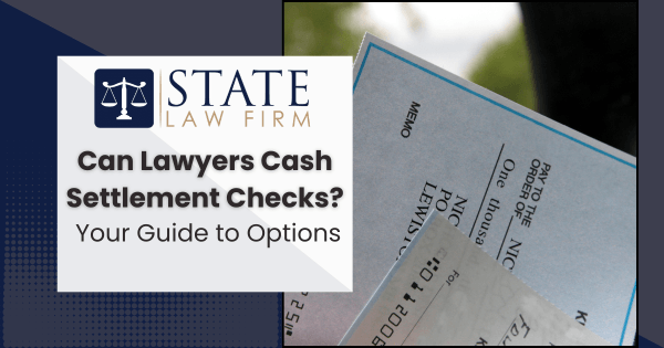 Stack of papers labeled 'state law firm'