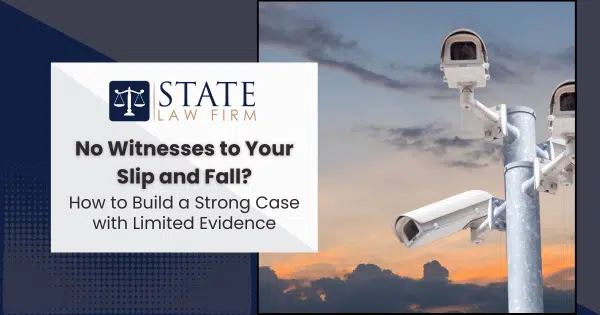 Two security cameras with a warning message