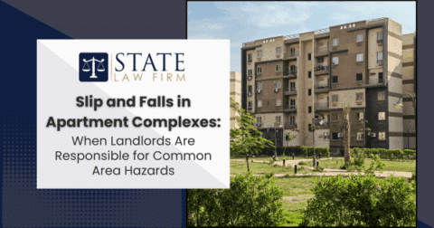 Warning sign for slip hazards in apartment complexes