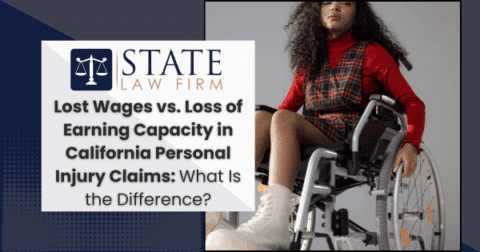 Woman in wheelchair with 'state law