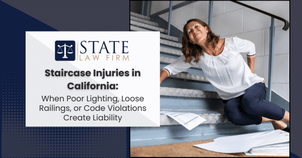 Woman sitting on California staircase