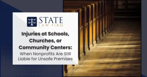 Wooden benches with injuries at schools, churches sign